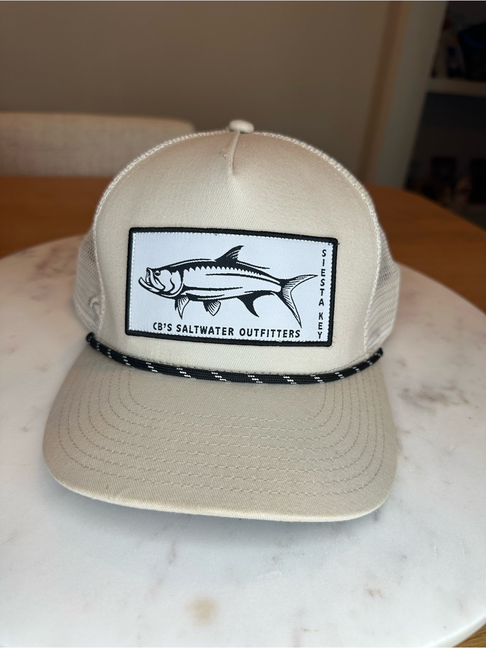 CB's Saltwater Outfitters Beige Fishing Trucker Hat - Siesta Key - New